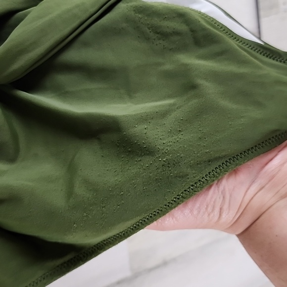 Shade & Shore army green high cut one piece swimsuit with tie Size Small - Picture 3 of 9